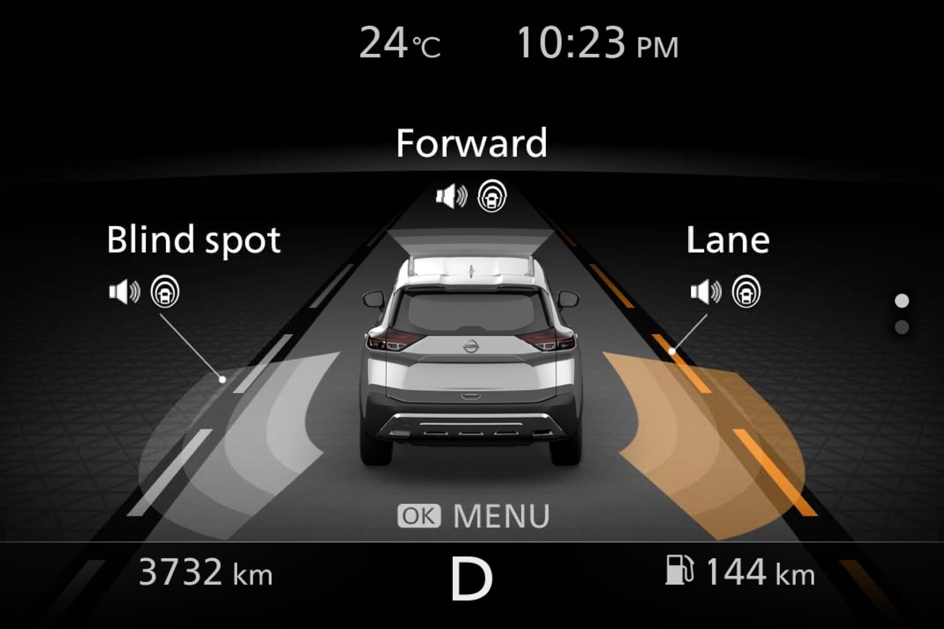 Nissan X-TRAIL, TFT-skjerm – autoplay